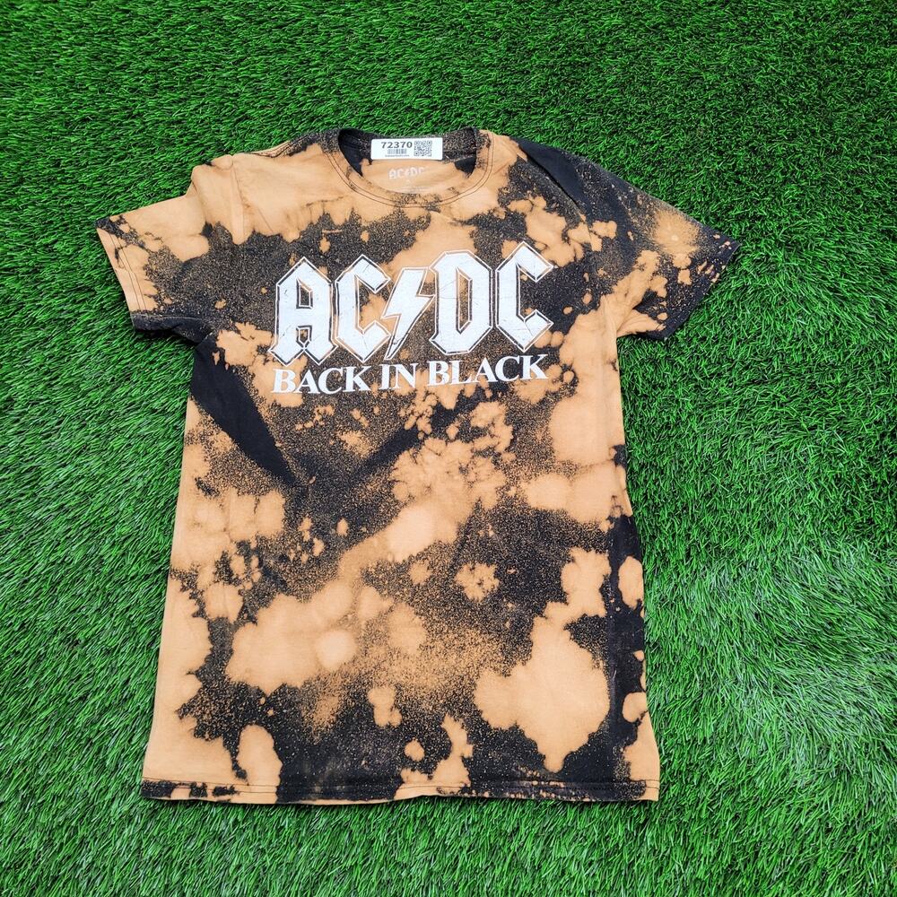 ACDC Tie-Dye Shirt Womens Small 16x26 Bleached